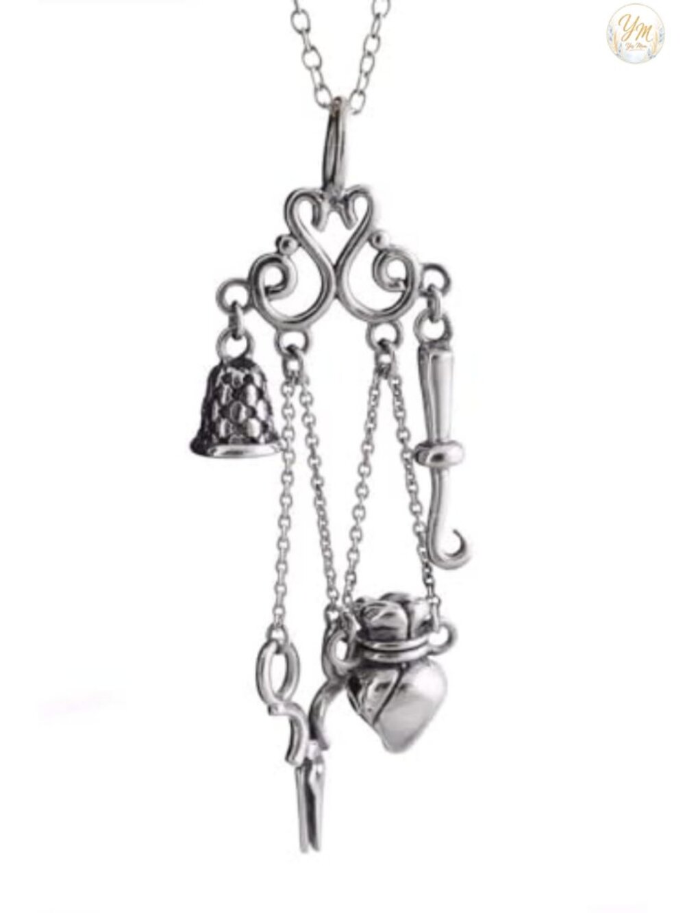 High Quality Sterling Silver Sewing Hobby Charm Pendant Necklace